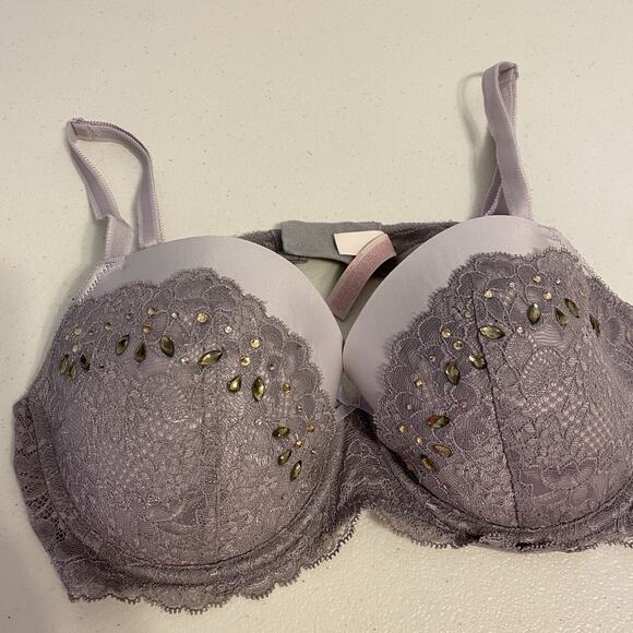 Victoria’s Secret Bra 38C Dream Angels Lined Demi Buste Double PurpleLace Blinks - Picture 1 of 6